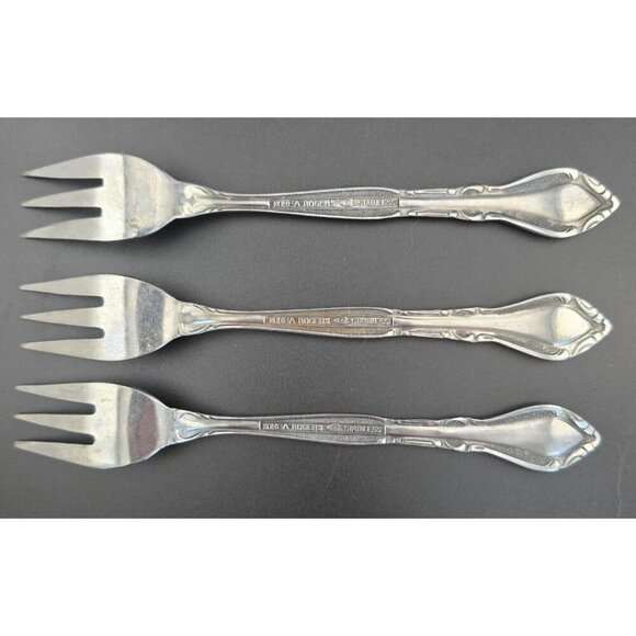 Vintage Korea Rogers Auberge Stainless Steel Forks Set Of 3 Ornate design - Picture 3 of 6
